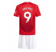 Manchester United Rasmus Hojlund #9 Koszulka Podstawowa dzieci 2024-25 Krótki Rękaw (+ krótkie spodenki)